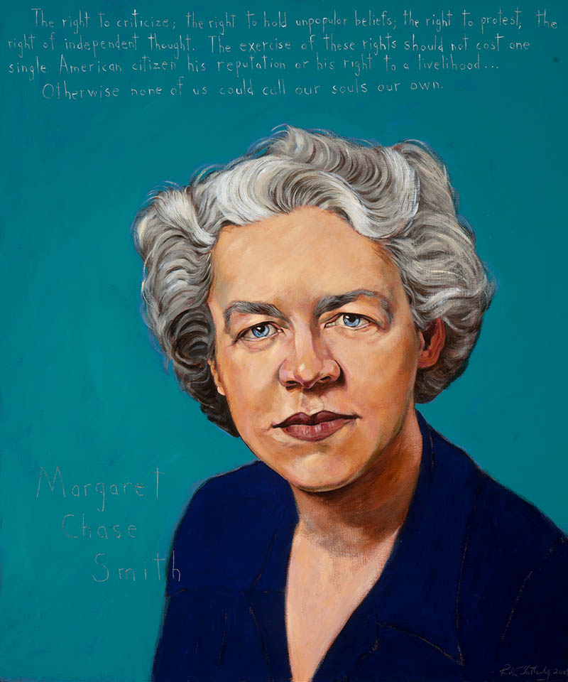 Portrait of Margaret Chase Smith painted by Robert Shetterly. 